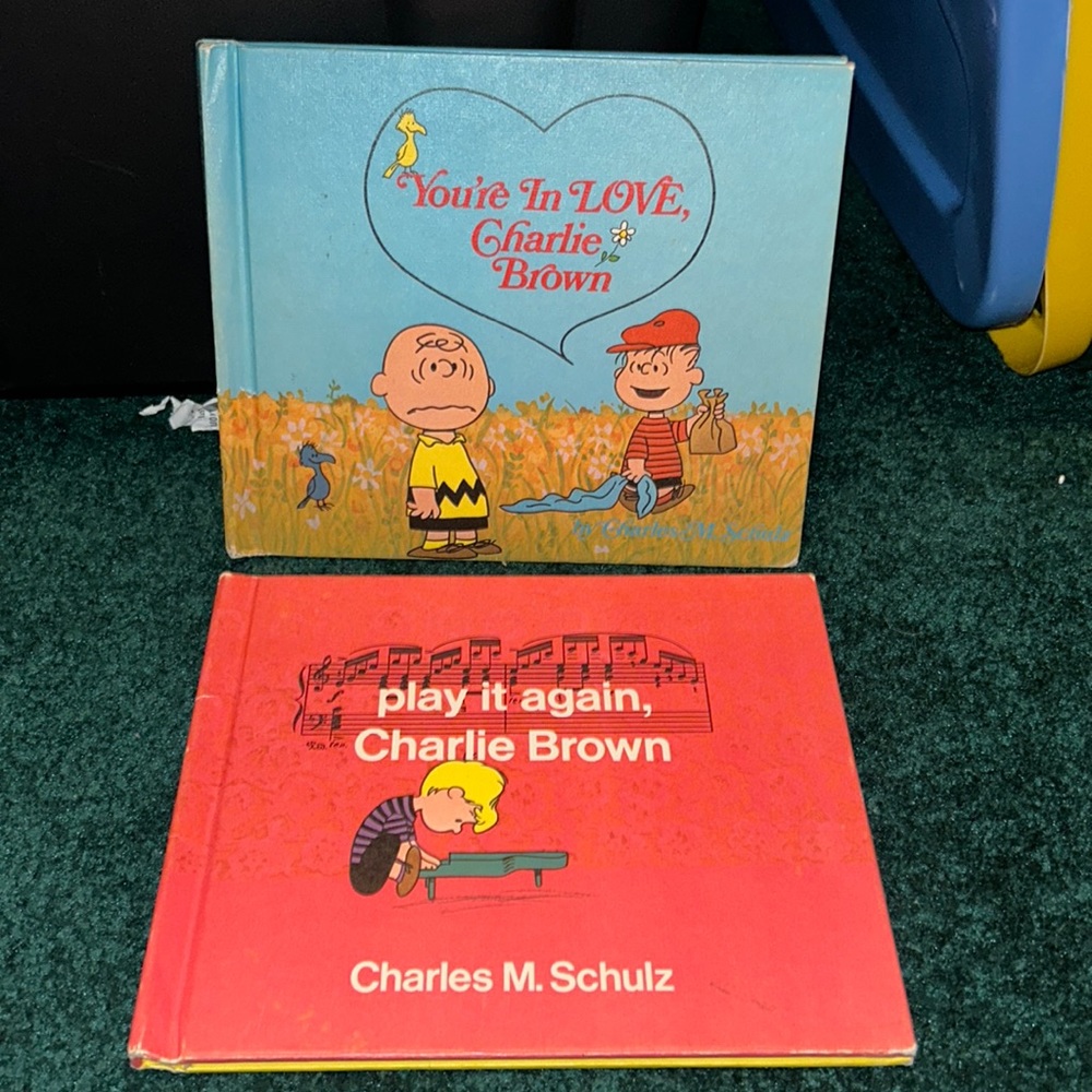 2 vintage Charlie Brown books written by Charles M. Schulz